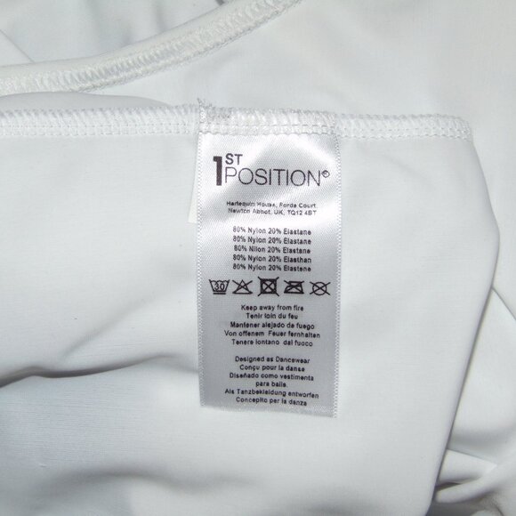 ABT White Short Sleeve Thong Leotard AL NWT - Picture 4 of 8